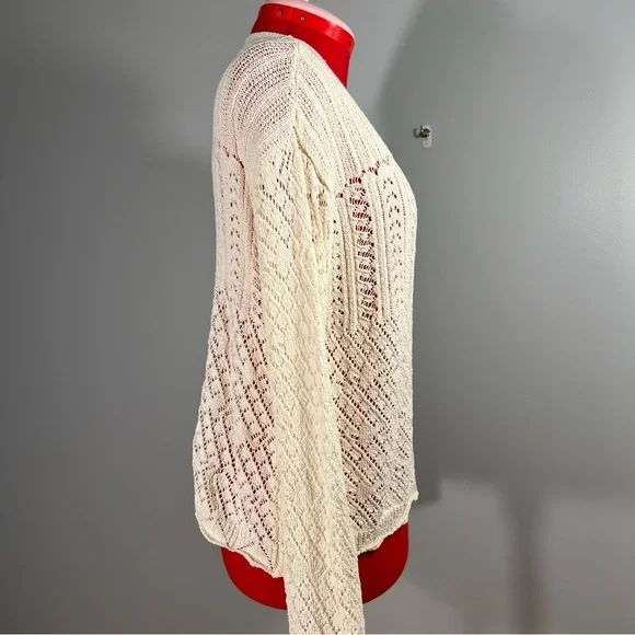 EUC Lace Knit Cream Cardigan - XS - Picture 4 of 9